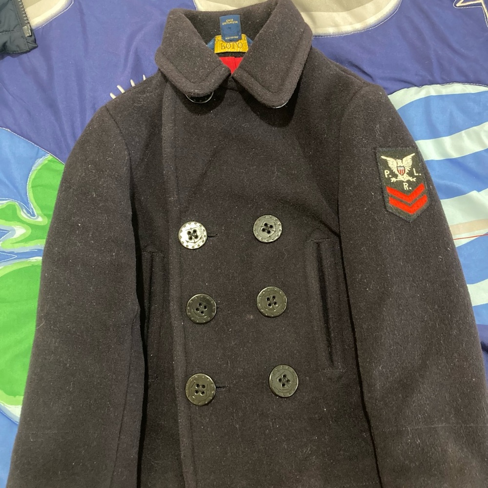 Polo Ralph Lauren 4T navy Wool Pea Coat Unisex, Girls, Boys
